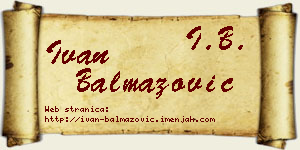 Ivan Balmazović vizit kartica